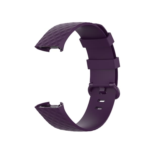 Silikonarmband Fitbit Charge 4 / Charge 3 / Charge 3 SE - stl. L Mörklila