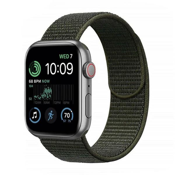 Nylon armbånd Apple Watch SE 2022 (44mm) - Military Khaki
