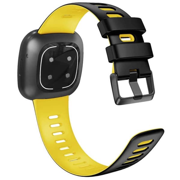 Twin Sport armbånd Fitbit Versa 4 - Svart/gul