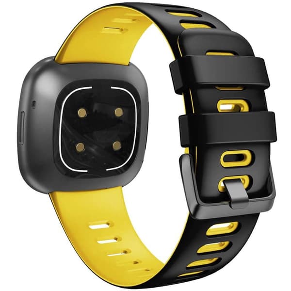 Twin Sport armbånd Fitbit Versa 4 - Svart/gul