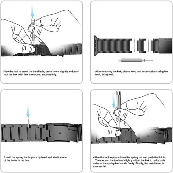 Armbånd BEAD Titan Apple Watch 7 (41mm) Pro - Sølv
