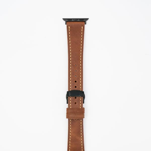 Läderband - Saddle Brown till Apple Watch
