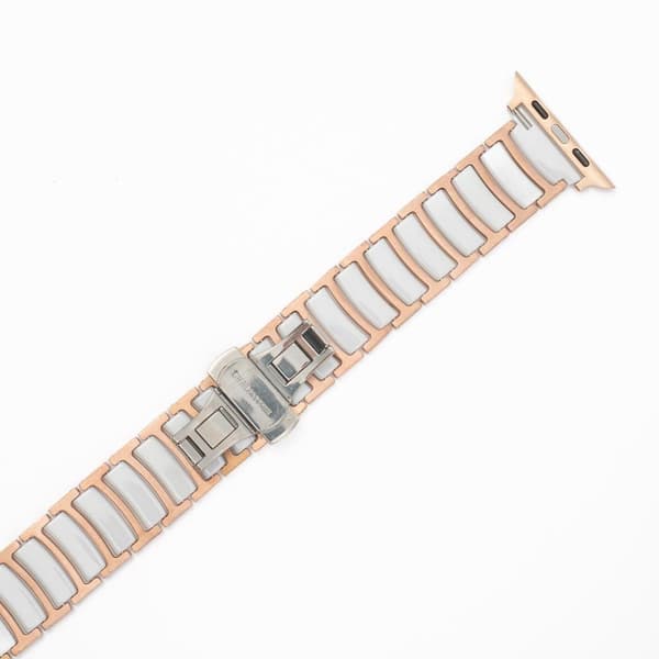 Stålband Elegans - Rosé/Vit till Apple Watch