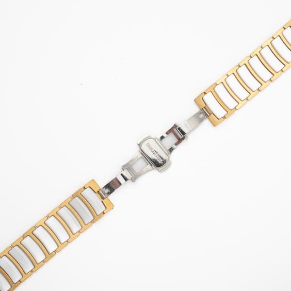 Stålband Elegans - Guld/Vit till Apple Watch