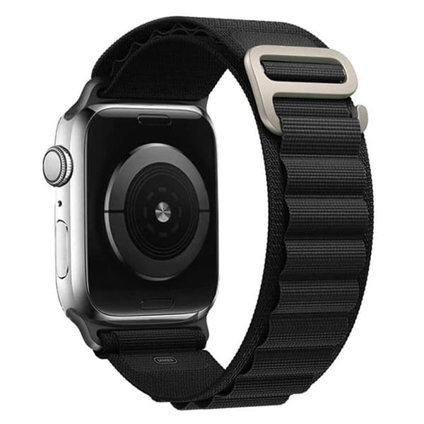 Artic Elastiskt nylon Armband Apple Watch SE 2022 (44mm) - Svart