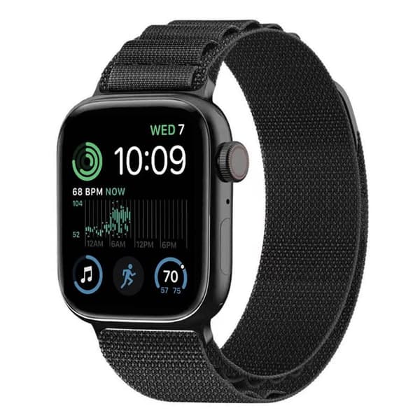 Artic Elastiskt nylon Armband Apple Watch SE 2022 (44mm) - Svart