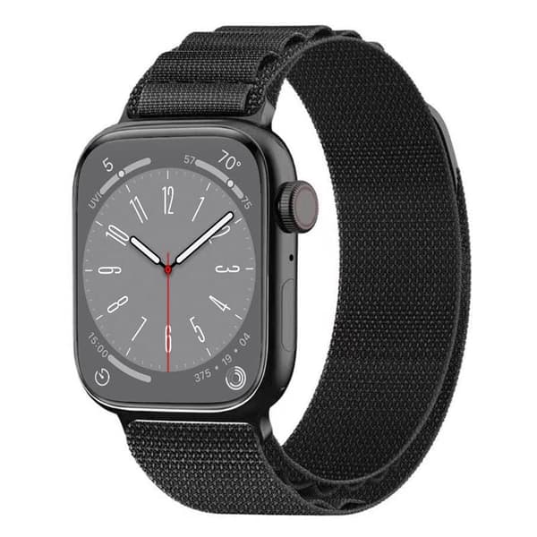 Artic Elastic nylon Armbånd Apple Watch 8 (45mm) - Sort