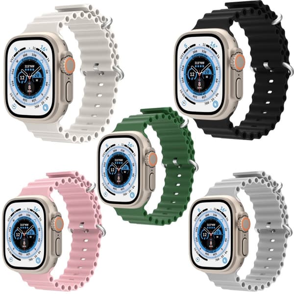 Apple Watch Ocean Band - Alle størrelser Hvid 42/44/45mm