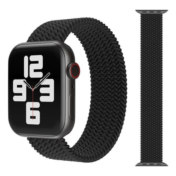 Apple Watch kompatibelt ARMBAND Elastiskt SVART 42/44/45 mm Svart L