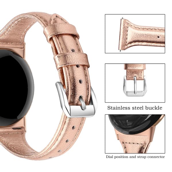 Kellon ranneke aitoa nahkaa Ruusukulta Google Pixel Watch