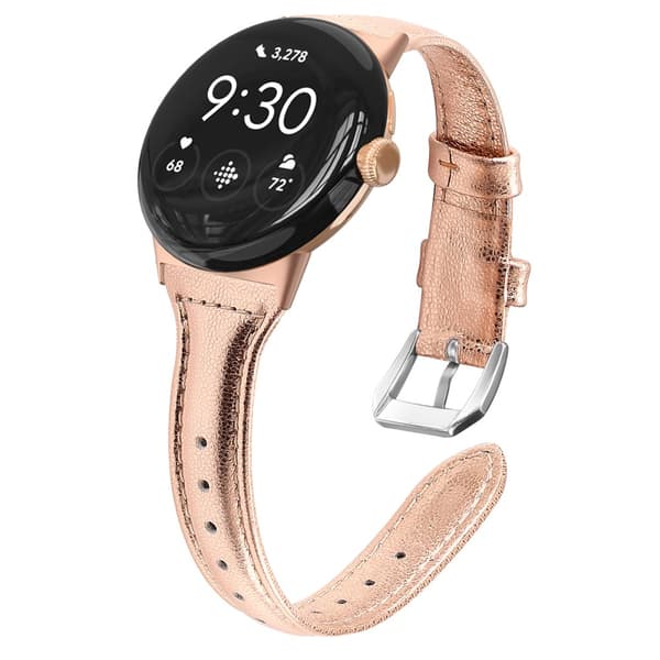 Kellon ranneke aitoa nahkaa Ruusukulta  Google Pixel Watch