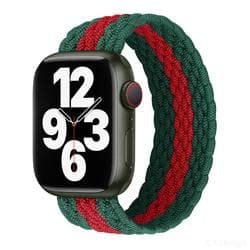 Apple Watch kompatibelt ARMBAND Elastiskt RÖD/GRÖN 42/44/45 mm multifärg S