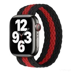 Apple Watch kompatibelt ARMBAND Elastiskt SVART/RÖD 42/44/45 mm