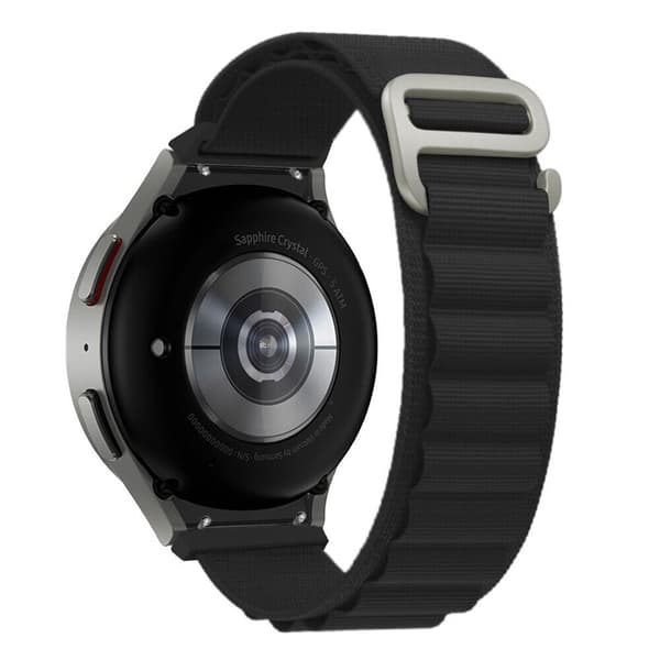 Artic Elastiskt nylon Armband Samsung Galaxy Watch 5 (44mm) - Svart