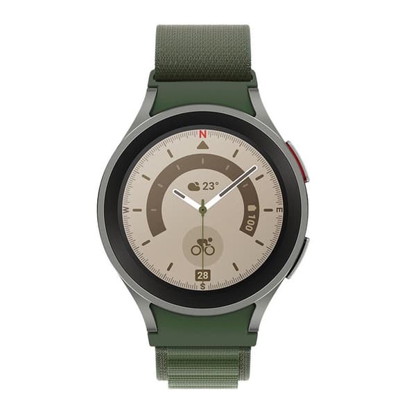 Artic Elastiskt nylon Armband Samsung Galaxy Watch 5 Pro (45mm) - Army