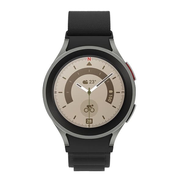 Artic Elastiskt nylon Armband Samsung Galaxy Watch 5 Pro (45mm) - Svart