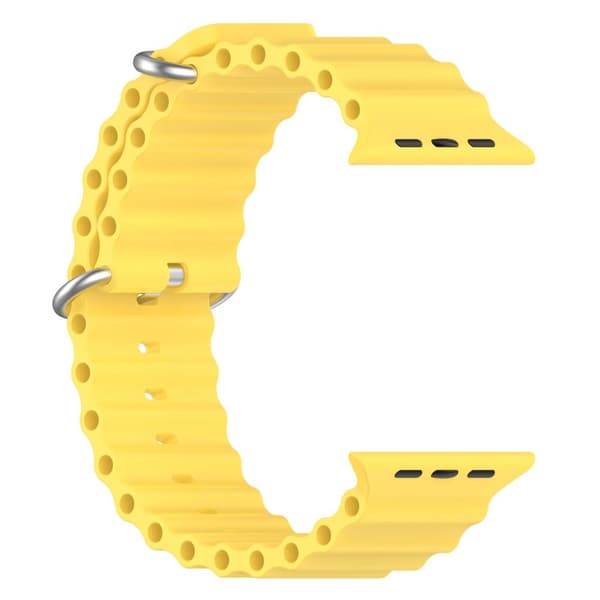 Apple Watch kompatibelt Wave Armband Silikon GUL 38/40/41 mm