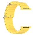 Miniatyrbild 4 av 5: Apple Watch kompatibelt Wave Armband Silikon GUL 38/40/41 mm