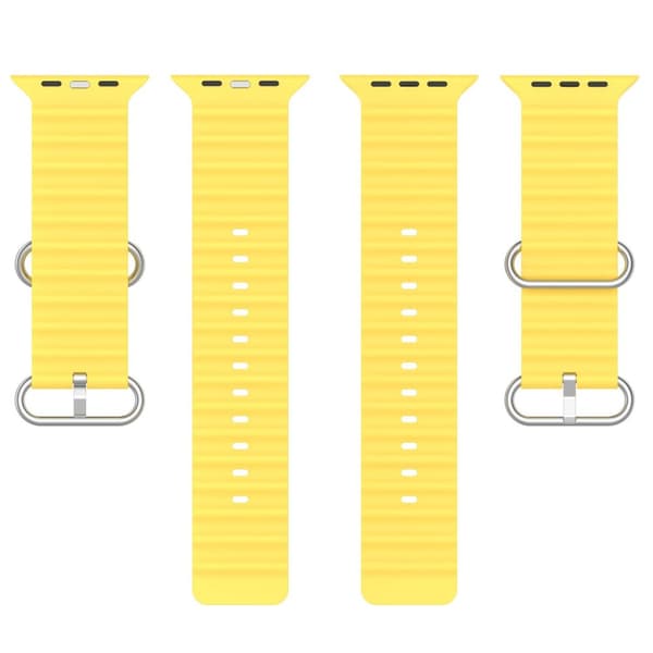 Apple Watch kompatibelt Wave Armband Silikon GUL 38/40/41 mm