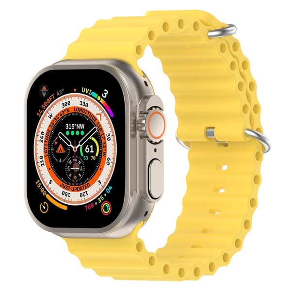 Apple Watch kompatibelt Wave Armband Silikon GUL 38/40/41 mm