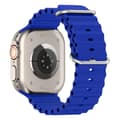 Miniatyrbild 2 av 5: Apple Watch kompatibelt Wave Armband Silikon BLÅ 38/40/41mm