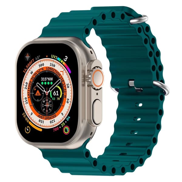 Apple Watch kompatibelt Wave Armband Silikon PETROL 38/40/41mm