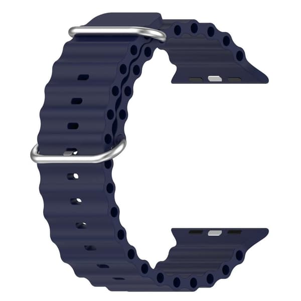 Apple Watch kompatibelt Wave Armband Silikon BLÅ 42/44/45/49 mm