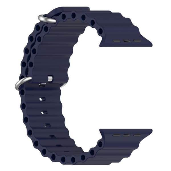 Apple Watch kompatibelt Wave Armband Silikon BLÅ 42/44/45/49 mm