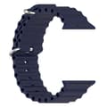 Miniatyrbild 4 av 5: Apple Watch kompatibelt Wave Armband Silikon BLÅ 42/44/45/49 mm