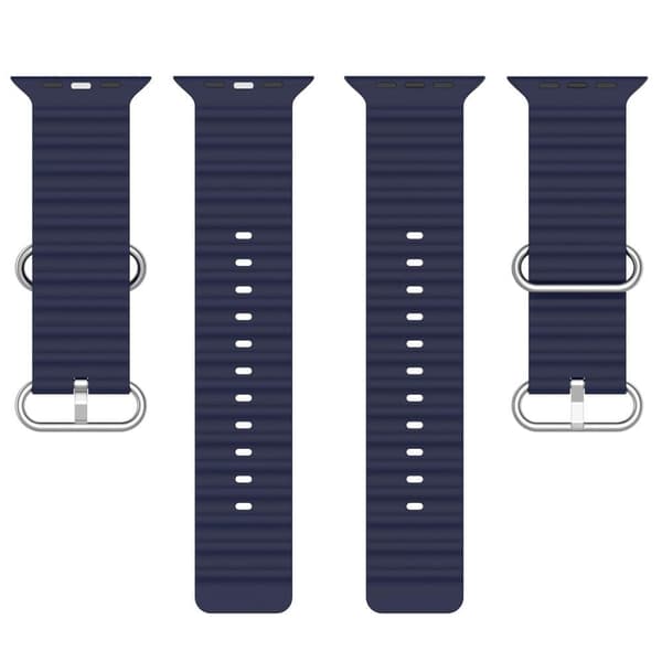 Apple Watch kompatibelt Wave Armband Silikon BLÅ 42/44/45/49 mm