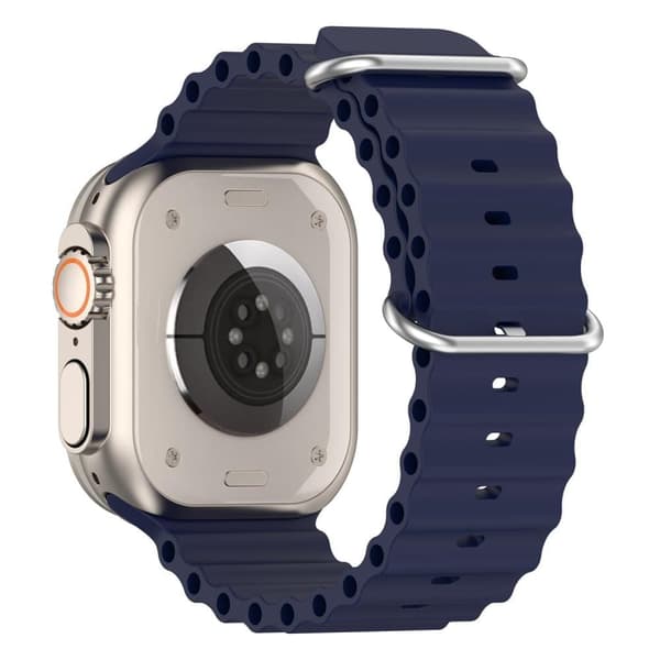 Apple Watch kompatibelt Wave Armband Silikon BLÅ 42/44/45/49 mm
