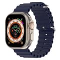 Miniatyrbild 1 av 5: Apple Watch kompatibelt Wave Armband Silikon BLÅ 42/44/45/49 mm