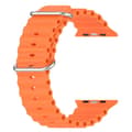 Miniatyrbild 3 av 5: Apple Watch kompatibelt Wave Armband Silikon ORANGE 42/44/45/49 mm