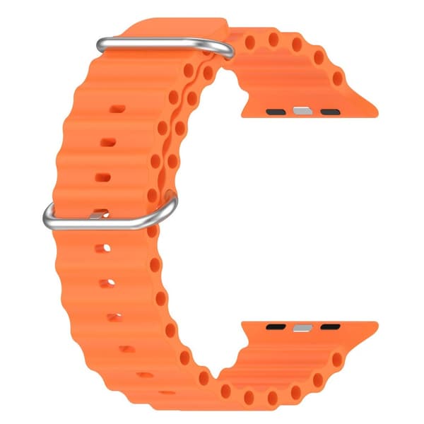 Apple Watch kompatibelt Wave Armband Silikon ORANGE 42/44/45/49 mm