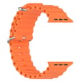 Miniatyrbild 4 av 5: Apple Watch kompatibelt Wave Armband Silikon ORANGE 42/44/45/49 mm