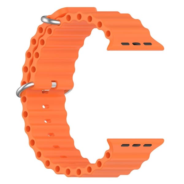 Apple Watch kompatibelt Wave Armband Silikon ORANGE 42/44/45/49 mm