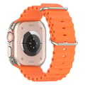 Miniatyrbild 2 av 5: Apple Watch kompatibelt Wave Armband Silikon ORANGE 42/44/45/49 mm