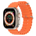 Miniatyrbild 1 av 5: Apple Watch kompatibelt Wave Armband Silikon ORANGE 42/44/45/49 mm