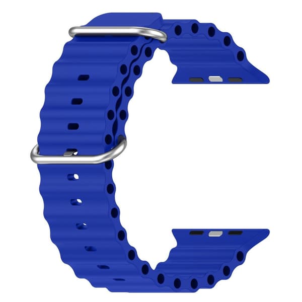Apple Watch kompatibelt Wave Armband Silikon BLÅ 42/44/45/49 mm