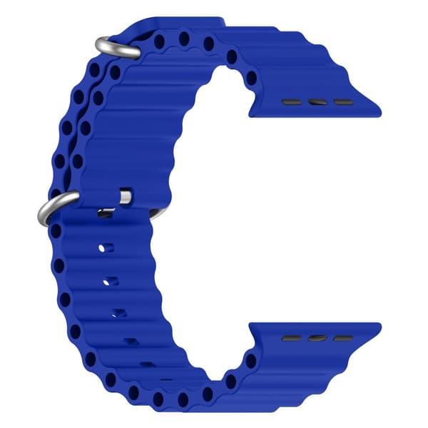 Apple Watch kompatibelt Wave Armband Silikon BLÅ 42/44/45/49 mm