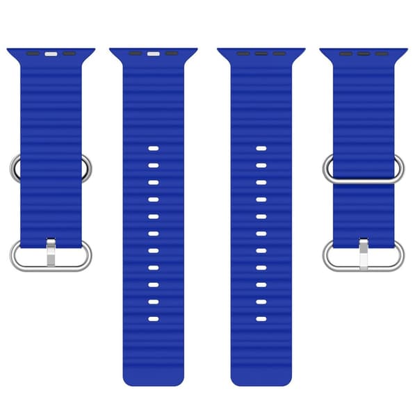 Apple Watch kompatibelt Wave Armband Silikon BLÅ 42/44/45/49 mm