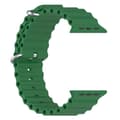 Miniatyrbild 3 av 5: Apple Watch kompatibelt Wave Armband Silikon GRÖN 42/44/45/49 mm
