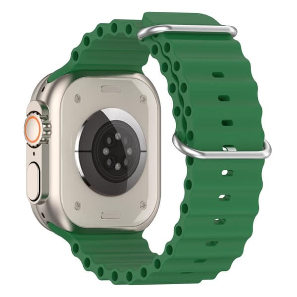 Apple Watch kompatibelt Wave Armband Silikon GRÖN 42/44/45/49 mm