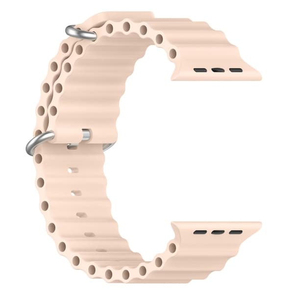 Apple Watch kompatibelt Wave Armband Silikon ROSA 42/44/45/49 mm