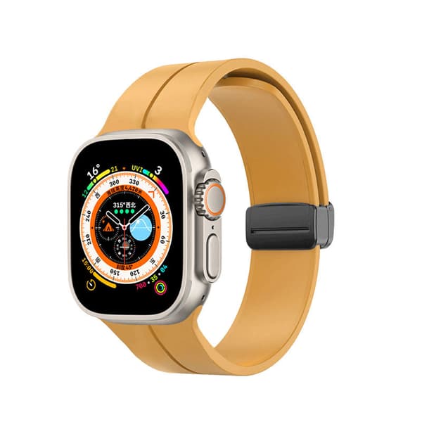 INF Magnetisk absorpsjonsklokkerem silikon GulApple Watch 42 mm/44 mm/45 mm/49 mm