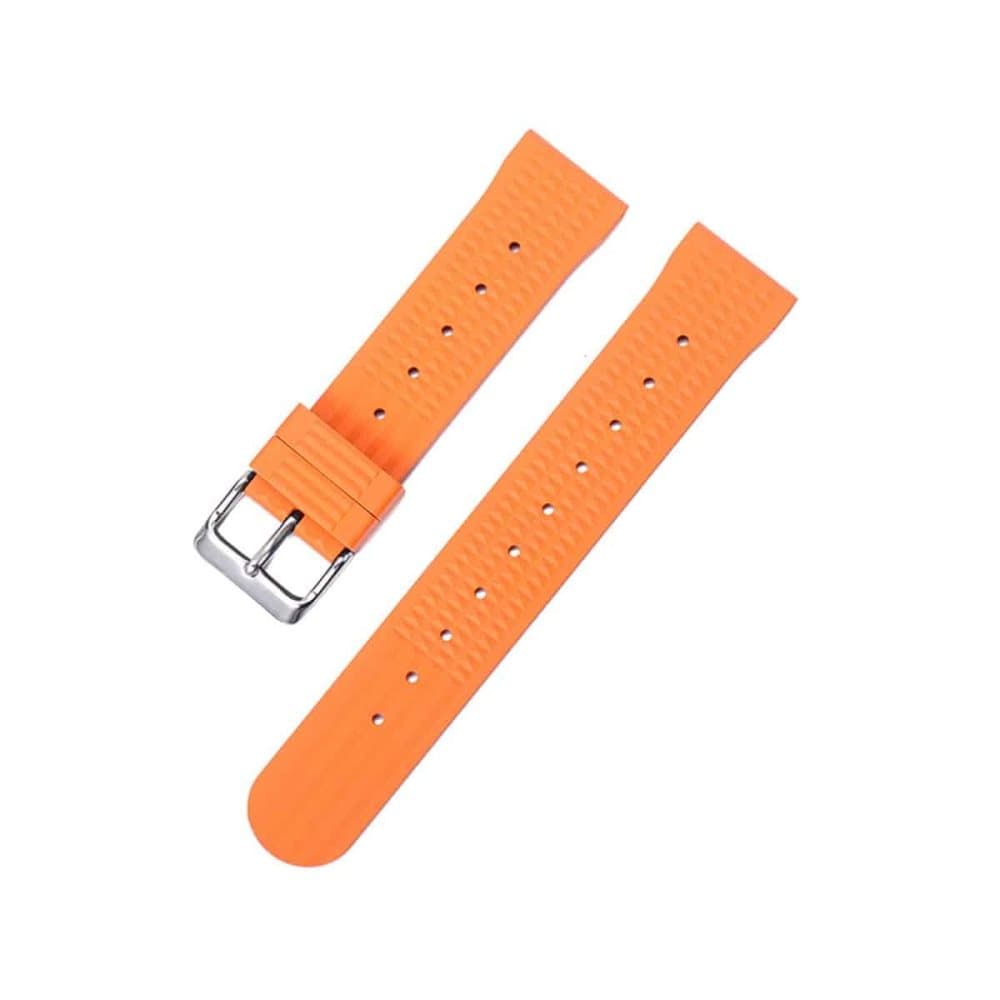 Klockarmband FKM-gummi orange - Waffle strap