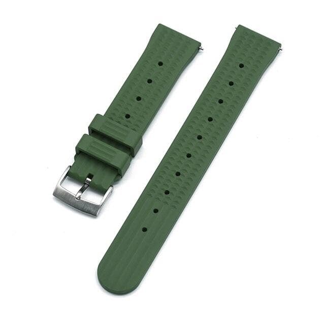 Klockarmband FKM-gummi waffle grönt - Waffle strap