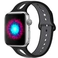 Miniatyrbild 1 av 3: Apple Watch kompatibelt Armband Silikon TWO Svart/Grå 38/40/41 mm