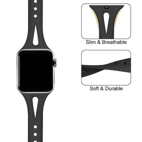 Apple Watch kompatibelt Armband Silikon TWO Vit/Svart 38/40/41 mm