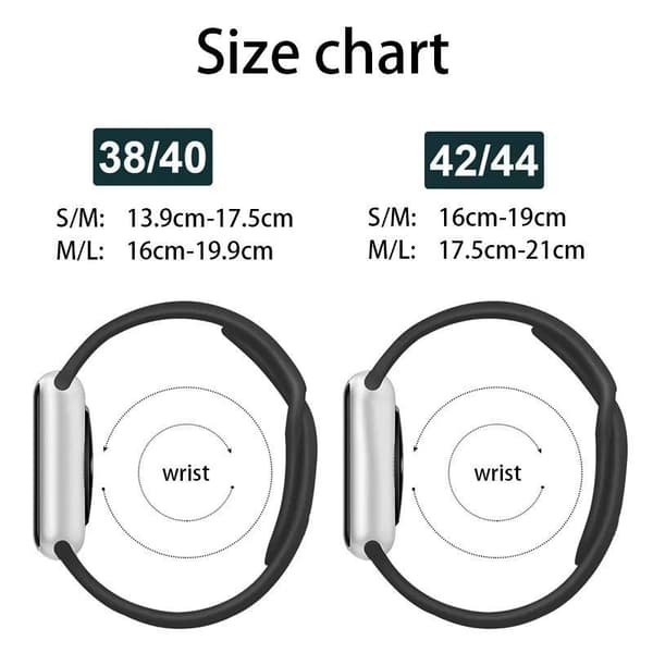 Apple Watch kompatibelt Armband Silikon Svart/Grå 42/44/45/49 mm